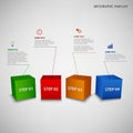 Info graphic with colorful 3D cubes template Royalty Free Stock Photo