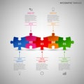 Info graphic with colorful puzzle abreast template Royalty Free Stock Photo
