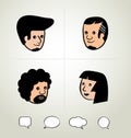 Info graphic design, businessman, Speech Bubbles Icon, head