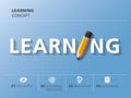 Info graphic design, learning, pencil Royalty Free Stock Photo