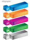 Info-graphic design templates in the form of a 3D box. Royalty Free Stock Photo