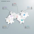 Info graphic with design white puzzle template Royalty Free Stock Photo