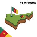 Info graphic Isometric map and flag of CAMEROON. 3D isometric Vector Illustration