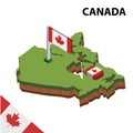 Info graphic Isometric map and flag of CANADA. 3D isometric Vector Illustration