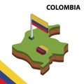 Info graphic  Isometric map and flag of COLOMBIA. 3D isometric Vector Illustration Royalty Free Stock Photo