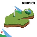 Info graphic Isometric map and flag of DJIBOUTI. 3D isometric Vector Illustration