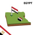 Info graphic  Isometric map and flag of EGYPT. 3D isometric Vector Illustration Royalty Free Stock Photo