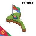 Info graphic  Isometric map and flag of ERITREA. 3D isometric Vector Illustration Royalty Free Stock Photo