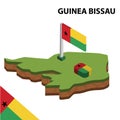 Info graphic  Isometric map and flag of GUINEA BISSAU. 3D isometric Vector Illustration Royalty Free Stock Photo