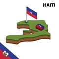 Info graphic Isometric map and flag of HAITI. 3D isometric Vector Illustration