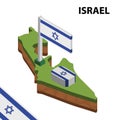 Info graphic  Isometric map and flag of ISRAEL. 3D isometric Vector Illustration Royalty Free Stock Photo