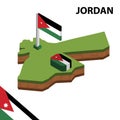 Info graphic  Isometric map and flag of JORDAN. 3D isometric Vector Illustration Royalty Free Stock Photo