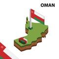 Info graphic Isometric map and flag of OMAN. 3D isometric Vector Illustration