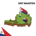 Info graphic Isometric map and flag of SINT MAARTEN. 3D isometric Vector Illustration