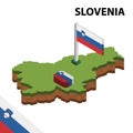 Info graphic  Isometric map and flag of SLOVENIA. 3D isometric Vector Illustration Royalty Free Stock Photo