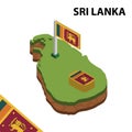 Info graphic Isometric map and flag of SRI LANKA. 3D isometric Vector Illustration