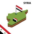 Info graphic  Isometric map and flag of SYRIA. 3D isometric Vector Illustration Royalty Free Stock Photo