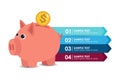 Info graphic piggy bank (dollar)