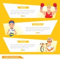 Info graphic sport boxing, volleyball and cycling