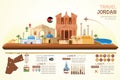 Info graphics travel and landmark jordan template design.