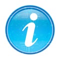 Info icon floral blue round button Royalty Free Stock Photo