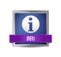 Info icon glossy blue reflected square button