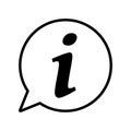 Info icon, Information sign icon. Info speech bubble symbol. i letter vector. Royalty Free Stock Photo