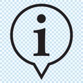 Info icon, Information sign icon. Info speech bubble symbol. i letter vector. Royalty Free Stock Photo