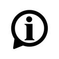 Info icon, Information sign icon. Info speech bubble symbol. i letter vector. Royalty Free Stock Photo