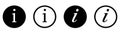 Info icon. Information vector pictogram. Inform sign. Round help symbol. Isolated info button. Help icon. Vector illustration. EPS