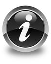 Info icon glossy black round button Royalty Free Stock Photo