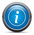 Info icon premium blue round button vector illustration
