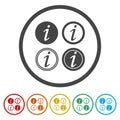 Info icons set. Set icons in color circle buttons Royalty Free Stock Photo