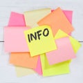 Info information message news announcement announce business concept desk note paper