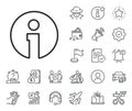 Info line icon. Information center sign. Salaryman, gender equality and alert bell. Vector