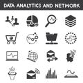 Info management, data analytic icons