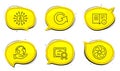 Info, Reload and Fan engine icons set. Technical info sign. Information, Update, Ventilator. Documentation. Vector