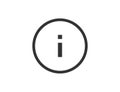 Info sign. Help icon in black outline style. Faq symbol. Inform mark in circle. Helpdesk pictogram. Information icon. Readme label