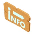 Info signboard icon isometric vector. Old wooden street information signboard
