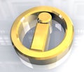 Info symbol in gold (3d)