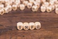 info word written wooden dices. High quality photo Royalty Free Stock Photo