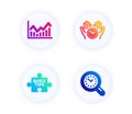 Infochart, Safe time and Quick tips icons set. Time management sign. Stock exchange, Hold clock, Tutorials. Vector