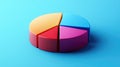 infodesign realistic style zooming pie chart Royalty Free Stock Photo