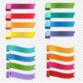 Infografic Colorful Ribbons collection Transparent Background