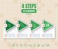 Four options or steps infographic on abstract background. Business thin line icons. Royalty Free Stock Photo