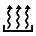 Heat wave icon of warming up food, hot wave of fire, steam of boiling water on stove, smell of food on oven