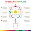 Abstract tree infographics elements. Colorful infographic template with 9 titles