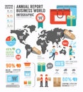 Infographic annual report Business world industry factory.