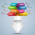 Infographic arrow chart vector design template