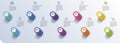 Infographic Authentication icons vector illustration. 10 colored steps info template with editable text.